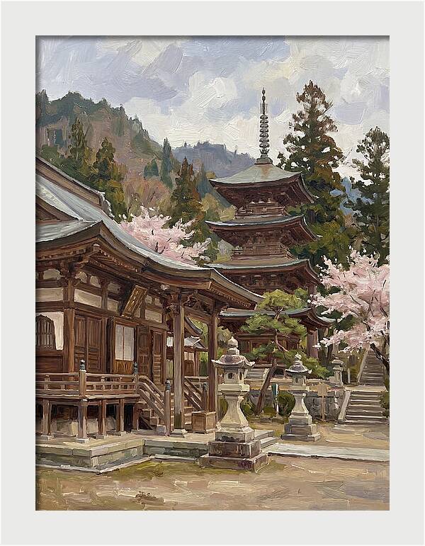 Serene Reflections By The Temple
