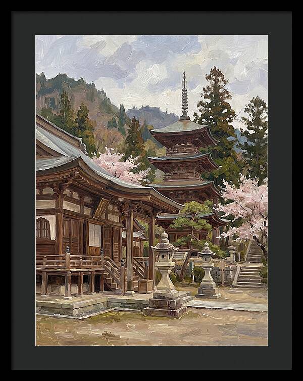 Serene Reflections By The Temple