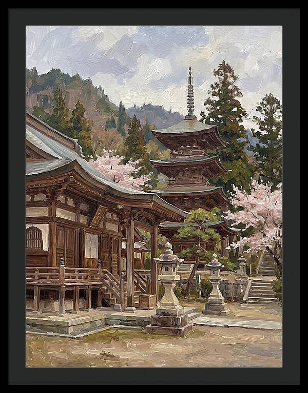 Serene Reflections By The Temple