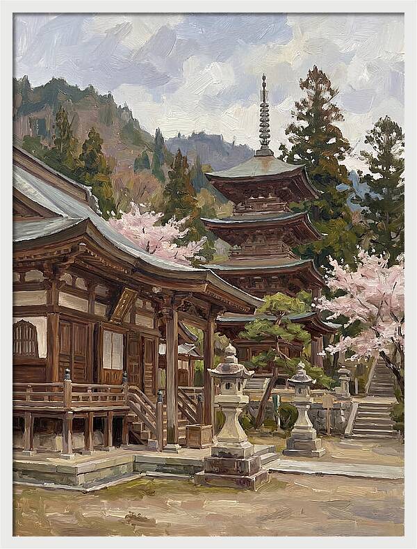 Serene Reflections By The Temple