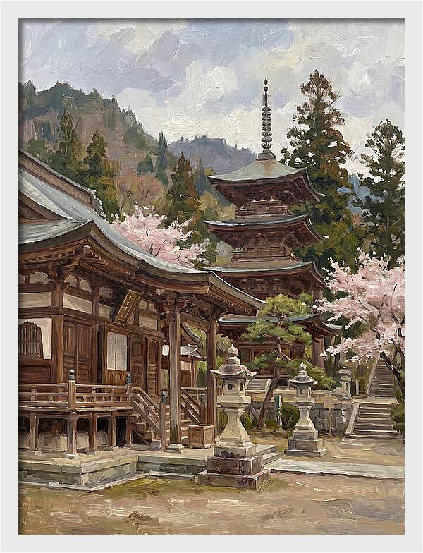 Serene Reflections By The Temple