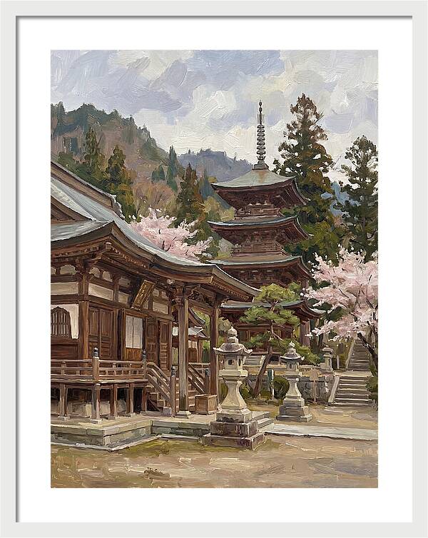 Serene Reflections By The Temple