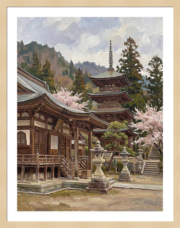 Serene Reflections By The Temple