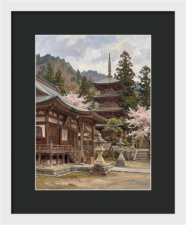 Serene Reflections By The Temple