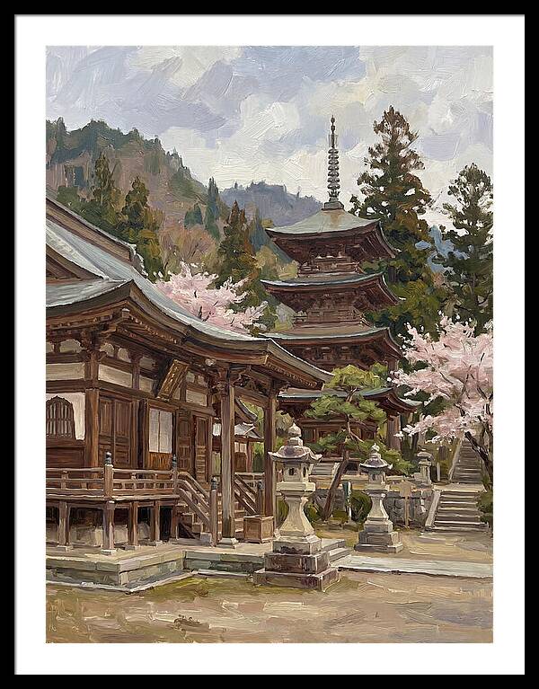 Serene Reflections By The Temple