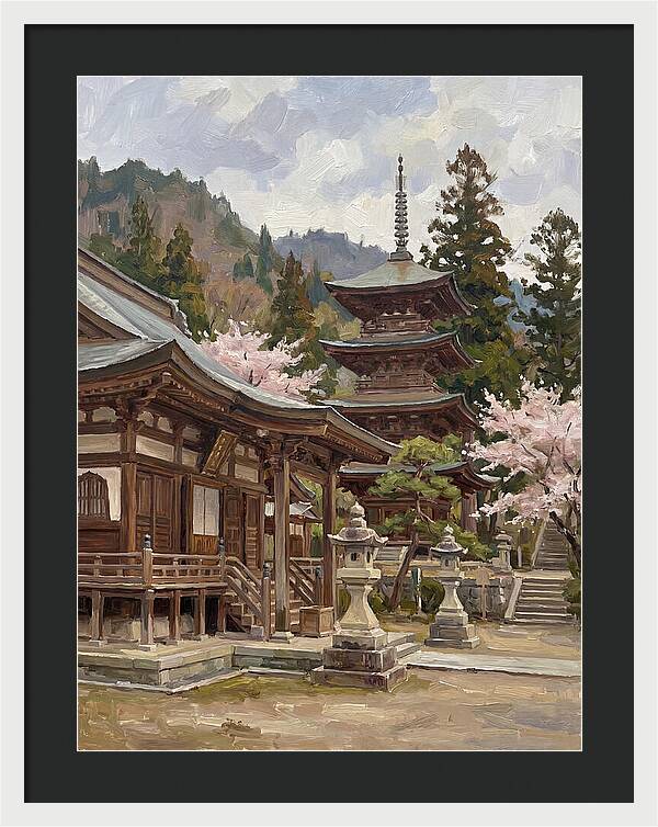 Serene Reflections By The Temple