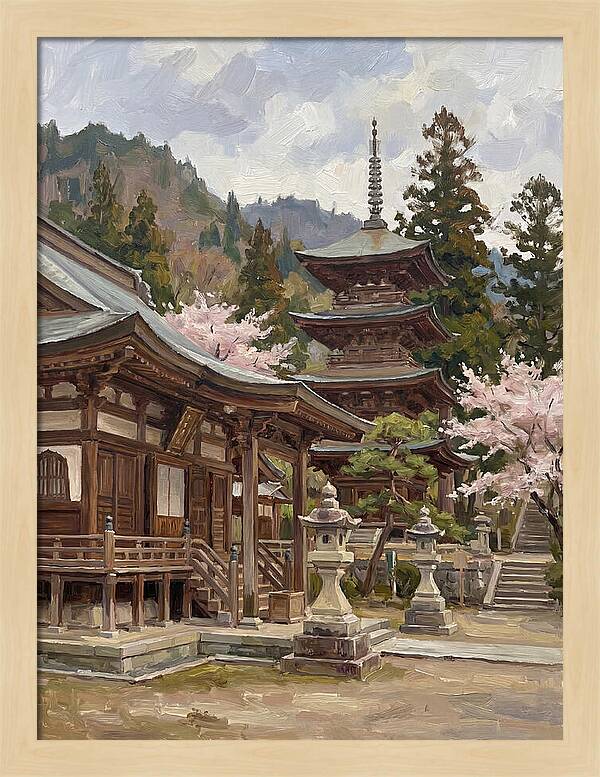 Serene Reflections By The Temple