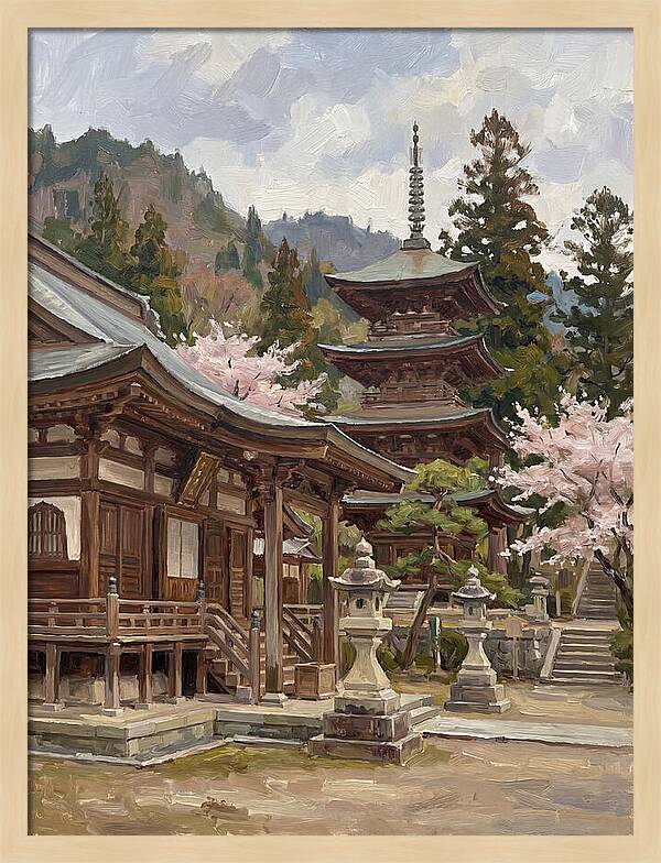 Serene Reflections By The Temple