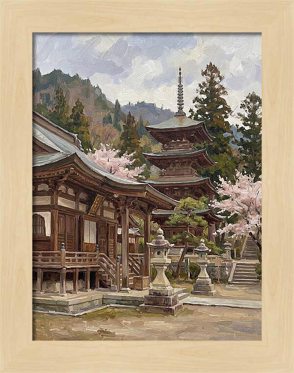 Serene Reflections By The Temple