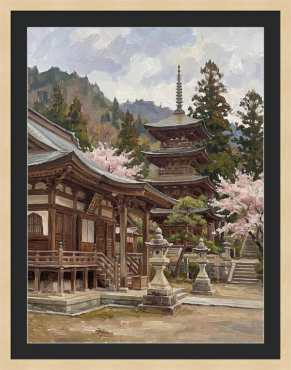 Serene Reflections By The Temple