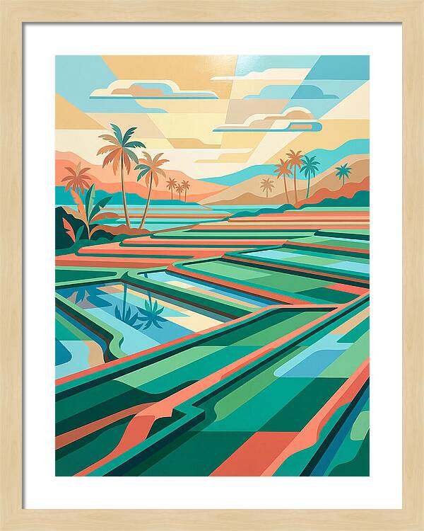 Serene Reflections In Rice Fields