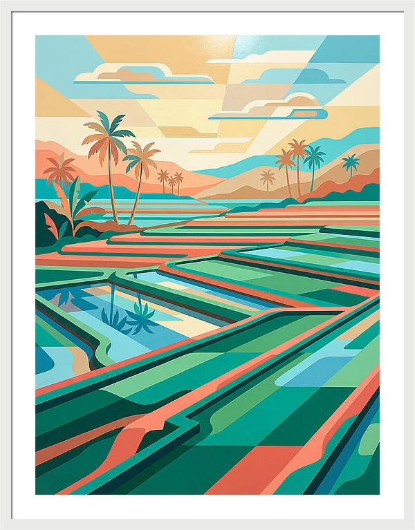 Serene Reflections In Rice Fields