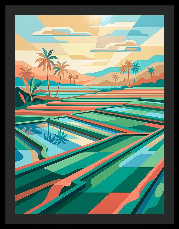 Serene Reflections In Rice Fields