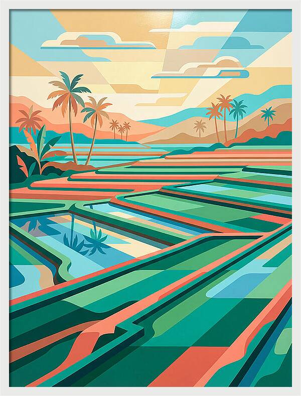 Serene Reflections In Rice Fields