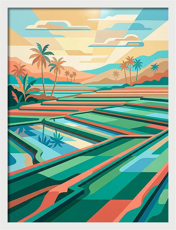 Serene Reflections In Rice Fields