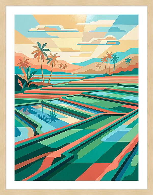 Serene Reflections In Rice Fields