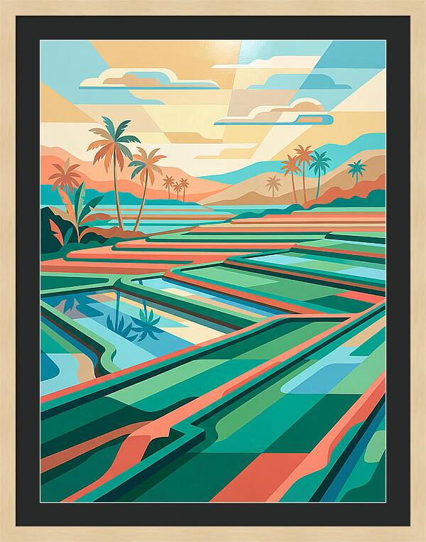 Serene Reflections In Rice Fields