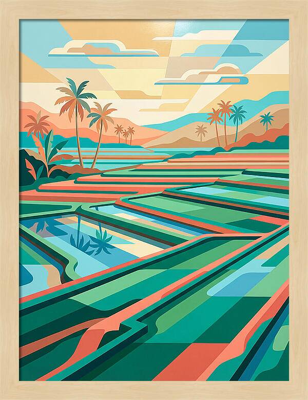 Serene Reflections In Rice Fields