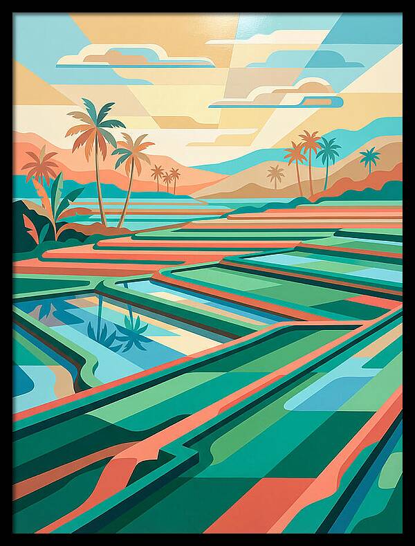 Serene Reflections In Rice Fields