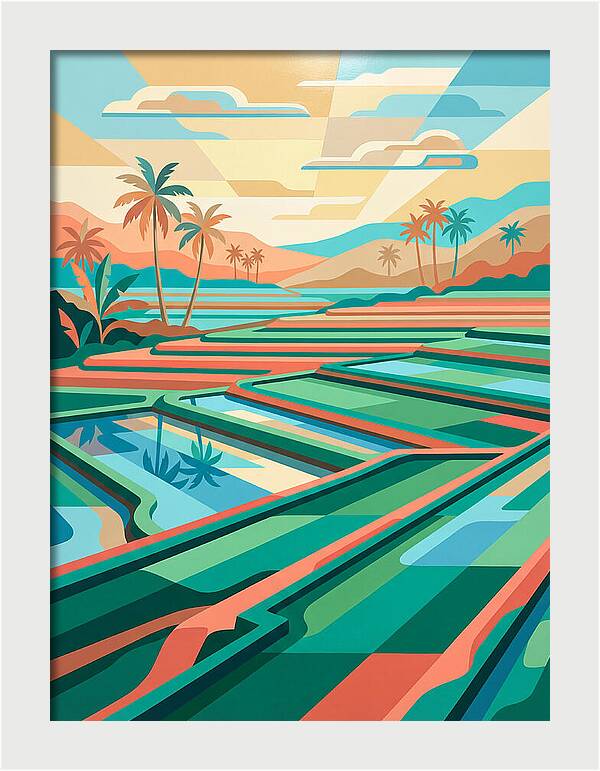 Serene Reflections In Rice Fields