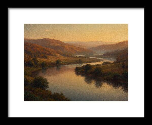 Serene River Landscape At Dusk