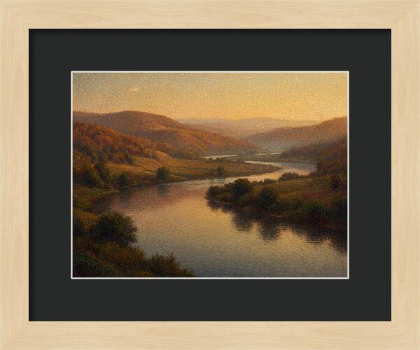 Serene River Landscape At Dusk