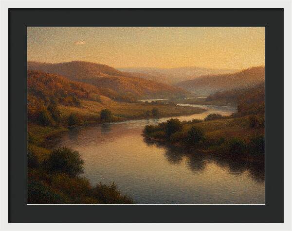 Serene River Landscape At Dusk