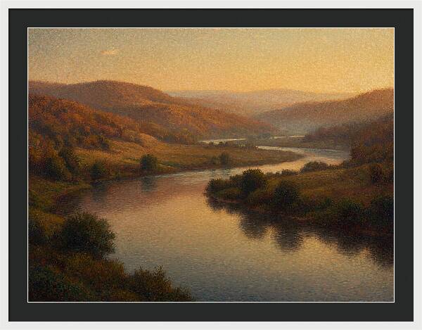 Serene River Landscape At Dusk