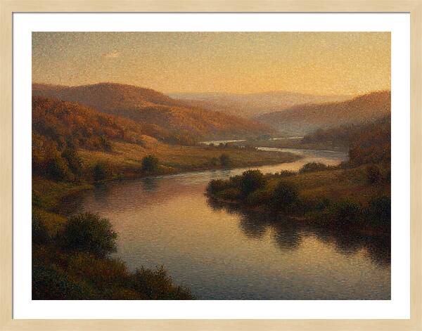 Serene River Landscape At Dusk