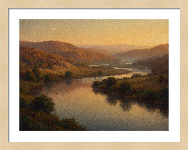 Serene River Landscape At Dusk