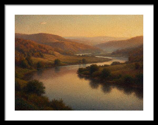 Serene River Landscape At Dusk