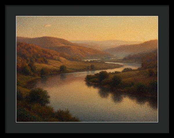 Serene River Landscape At Dusk