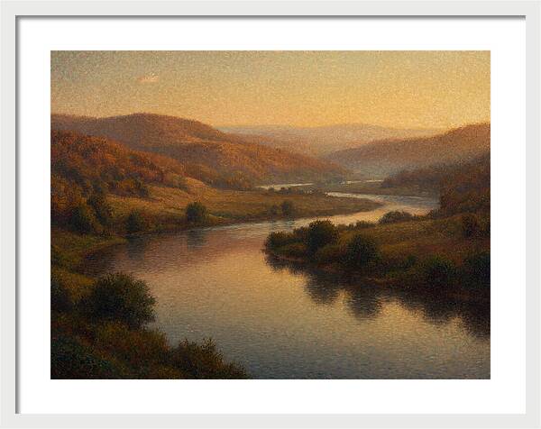 Serene River Landscape At Dusk