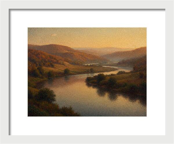 Serene River Landscape At Dusk