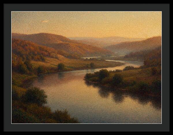 Serene River Landscape At Dusk