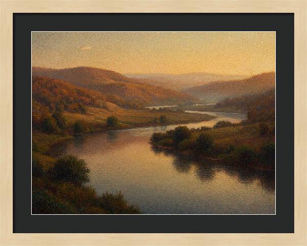 Serene River Landscape At Dusk