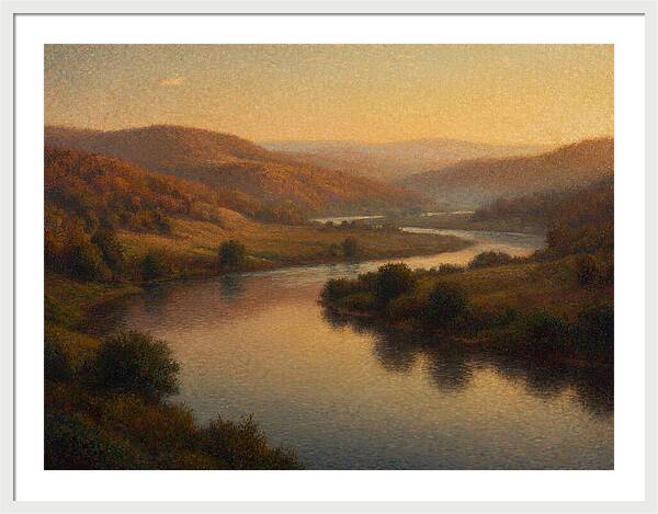 Serene River Landscape At Dusk