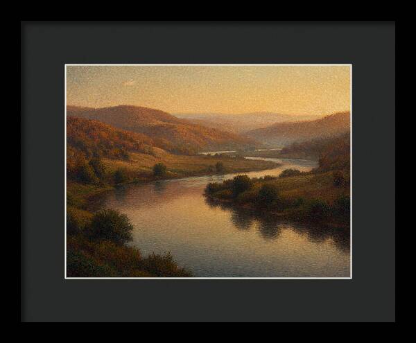 Serene River Landscape At Dusk