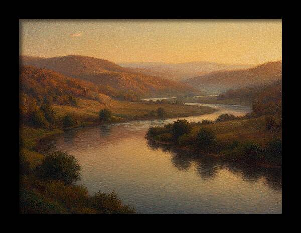 Serene River Landscape At Dusk