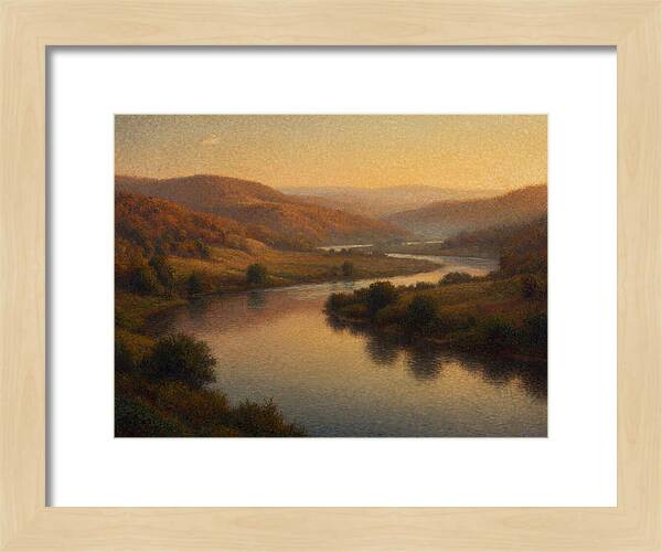 Serene River Landscape At Dusk
