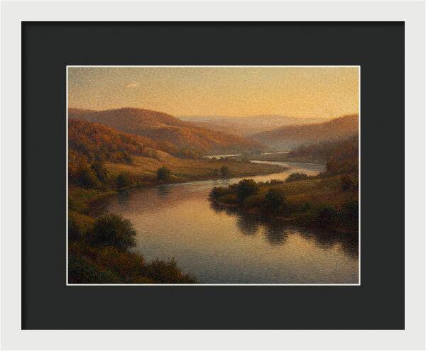 Serene River Landscape At Dusk