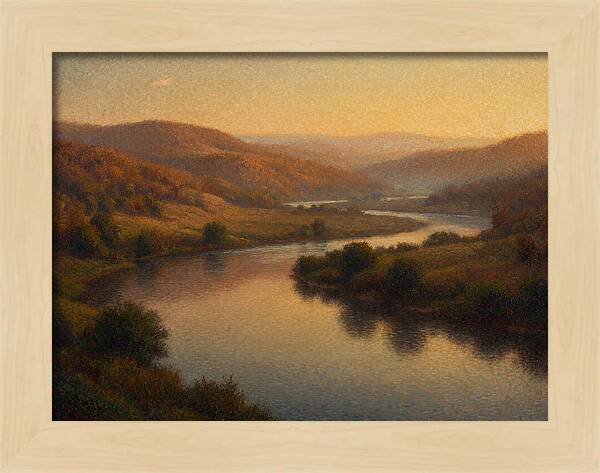 Serene River Landscape At Dusk