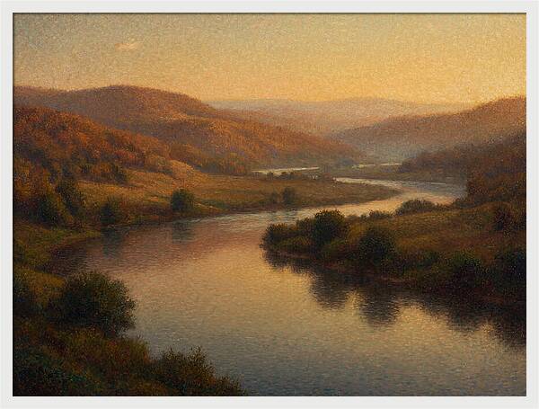 Serene River Landscape At Dusk