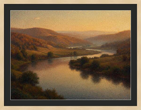 Serene River Landscape At Dusk