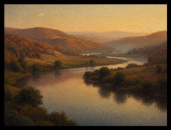 Serene River Landscape At Dusk