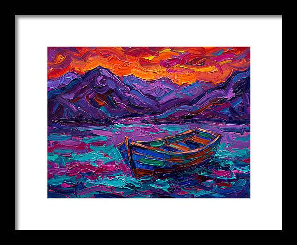 Serene Rowboat Beneath Colorful Skies