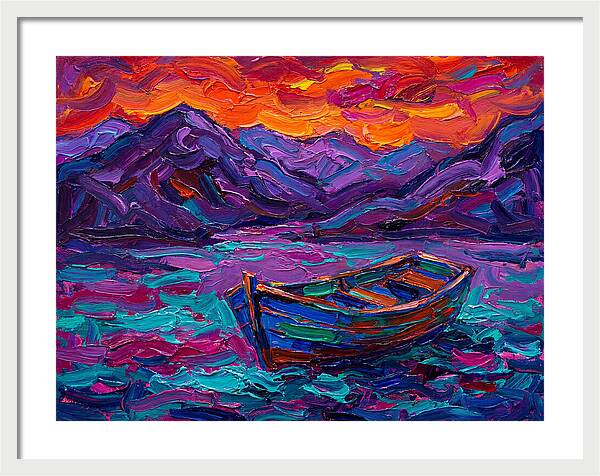 Serene Rowboat Beneath Colorful Skies