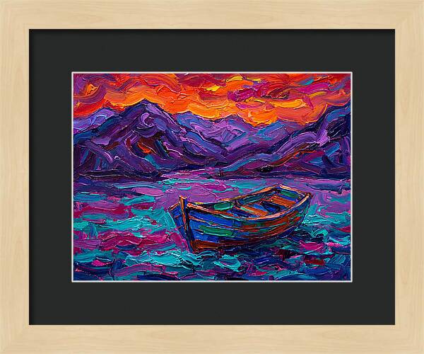 Serene Rowboat Beneath Colorful Skies