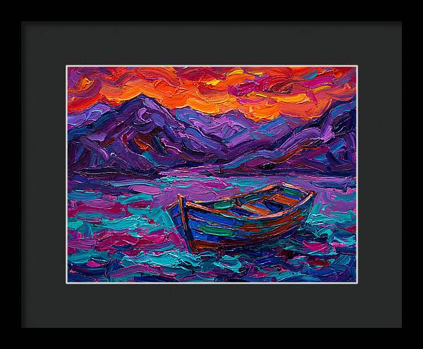 Serene Rowboat Beneath Colorful Skies