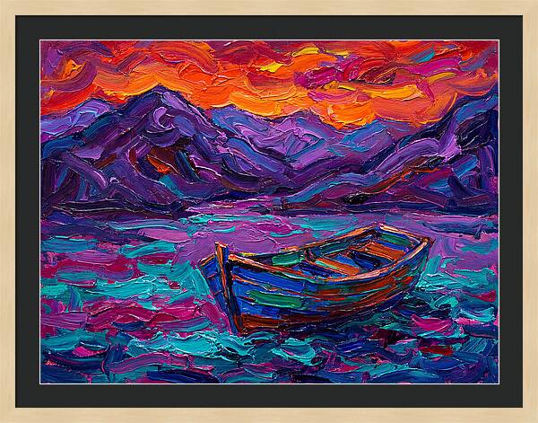 Serene Rowboat Beneath Colorful Skies